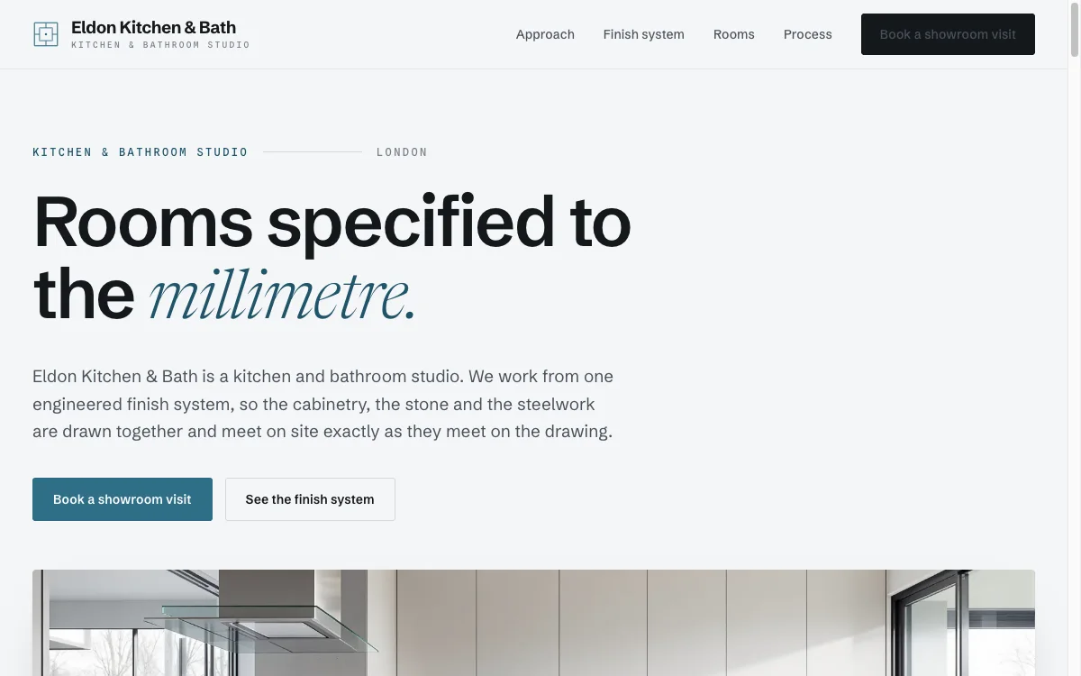 Eldon Kitchen & Bath website - kitchens & bathrooms homepage